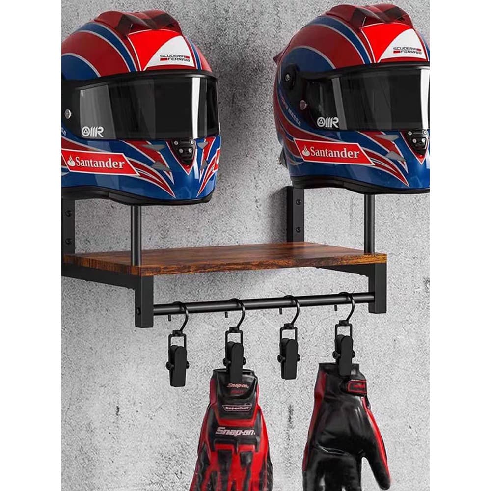 Rack de armazenamento de capacete montado na parede rack de exibição de capacete de motocicleta chapéu capacete montado