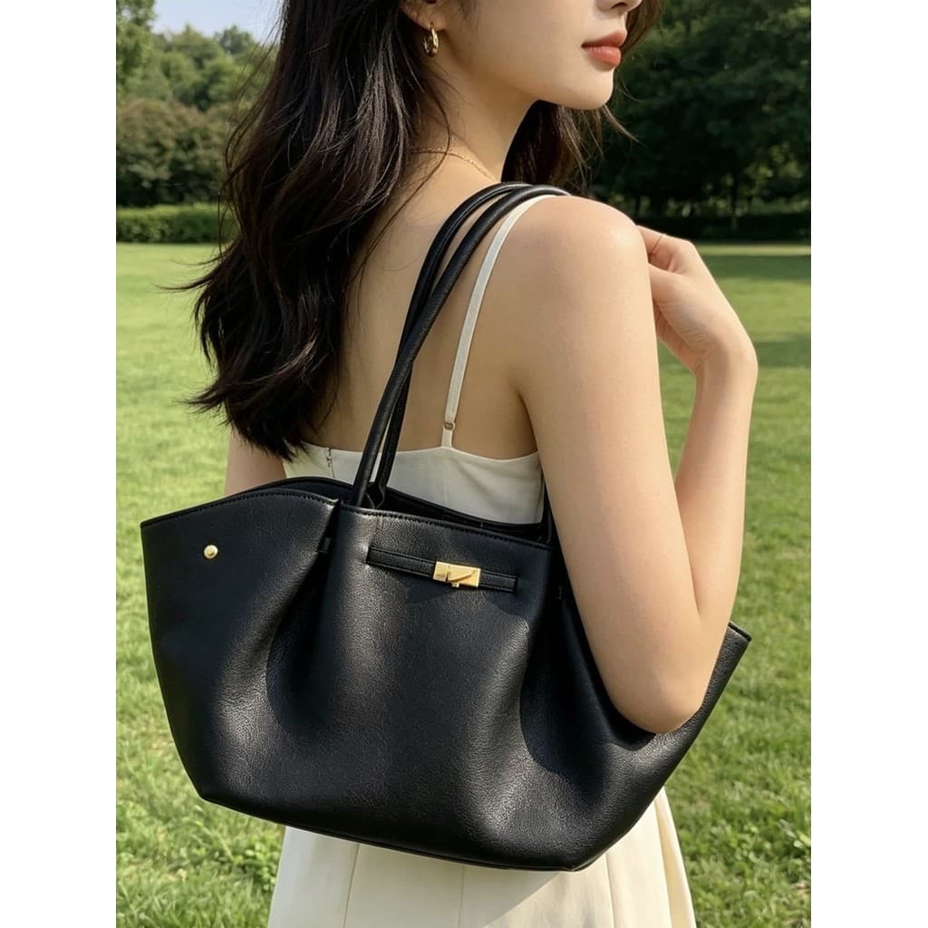 Simples lichia padrão sacola feminina grande capacidade bolsa de ombro nicho high-Wing saco Commuter high-End