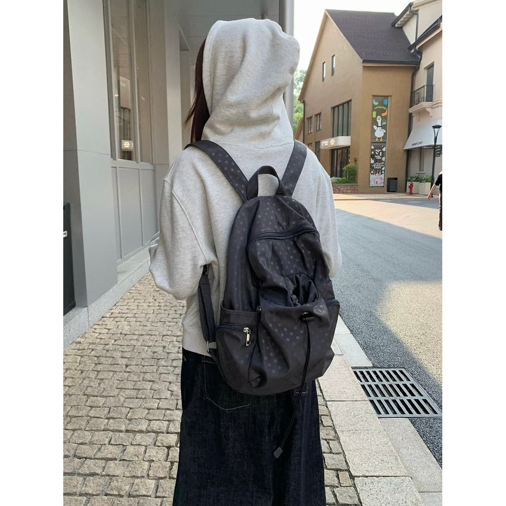 2026 estilo coreano novo estilo bolinhas Multi-bolso mochila feminina Casual estilo Preppy mochila estudante do ensino m
