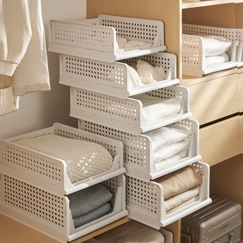 Kit Organizador De Gavetas Empilhável Para Guarda-Roupa E Roupas Íntimas