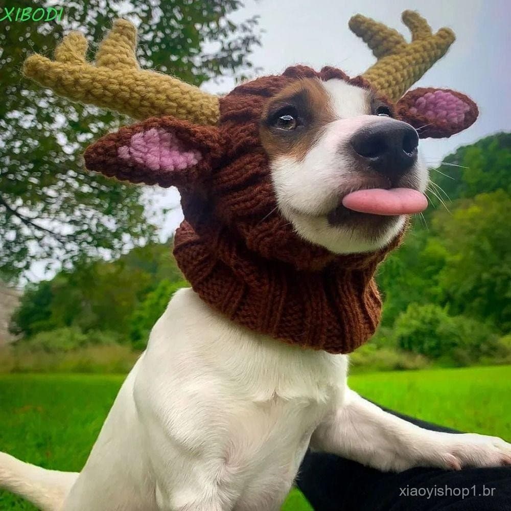XIBODI Protetores De Orelha Calmantes Para Cães , Chapéu De Malha Quente À Prova De Ruído Animais De Estimação , Cosplay