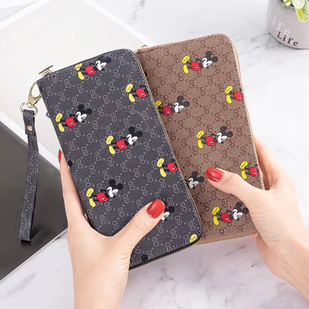 Carteira de Couro Feminina com Zíper Longo, Elegante e de Grande Capacidade para Moedas PEIS