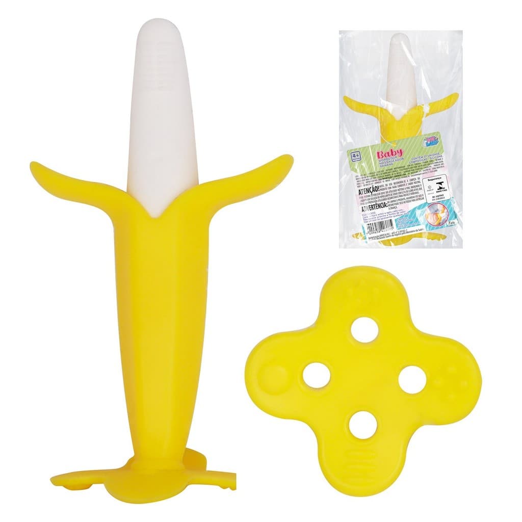 Massageador De Gengiva Banana Para Bebês Mordedor Infantil Macio - Art Baby