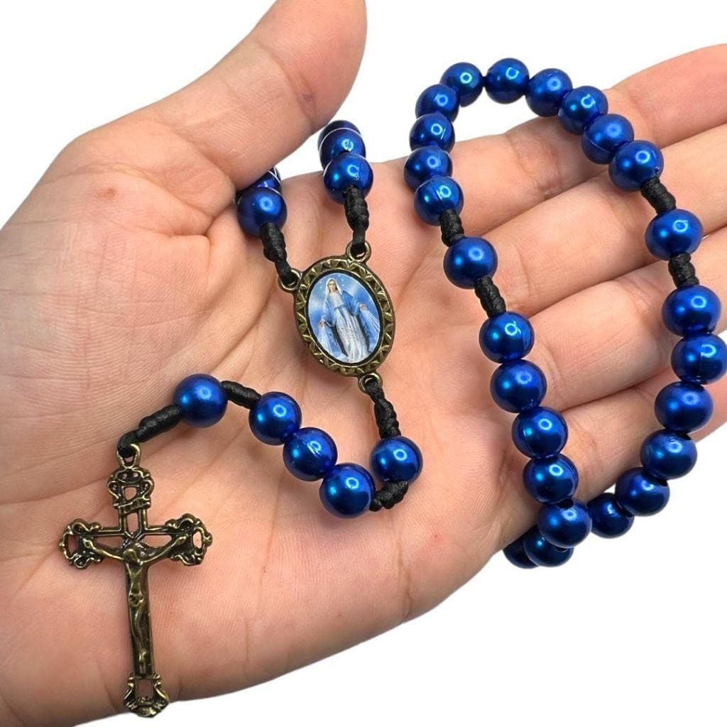 Terço Nossa Senhora Das Graças Perola Azul