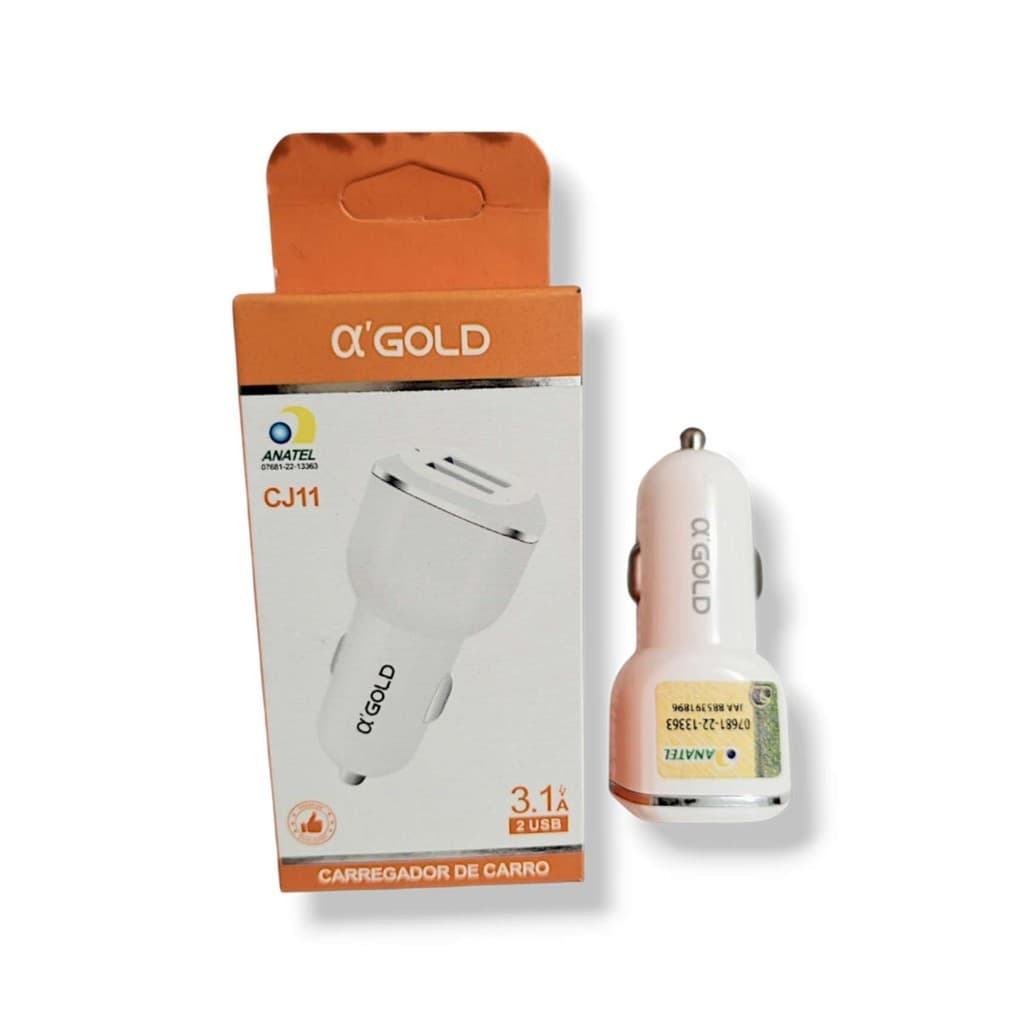 CARREGADOR VEICULAR 2 USB AGOLD 3.1A CJ-11