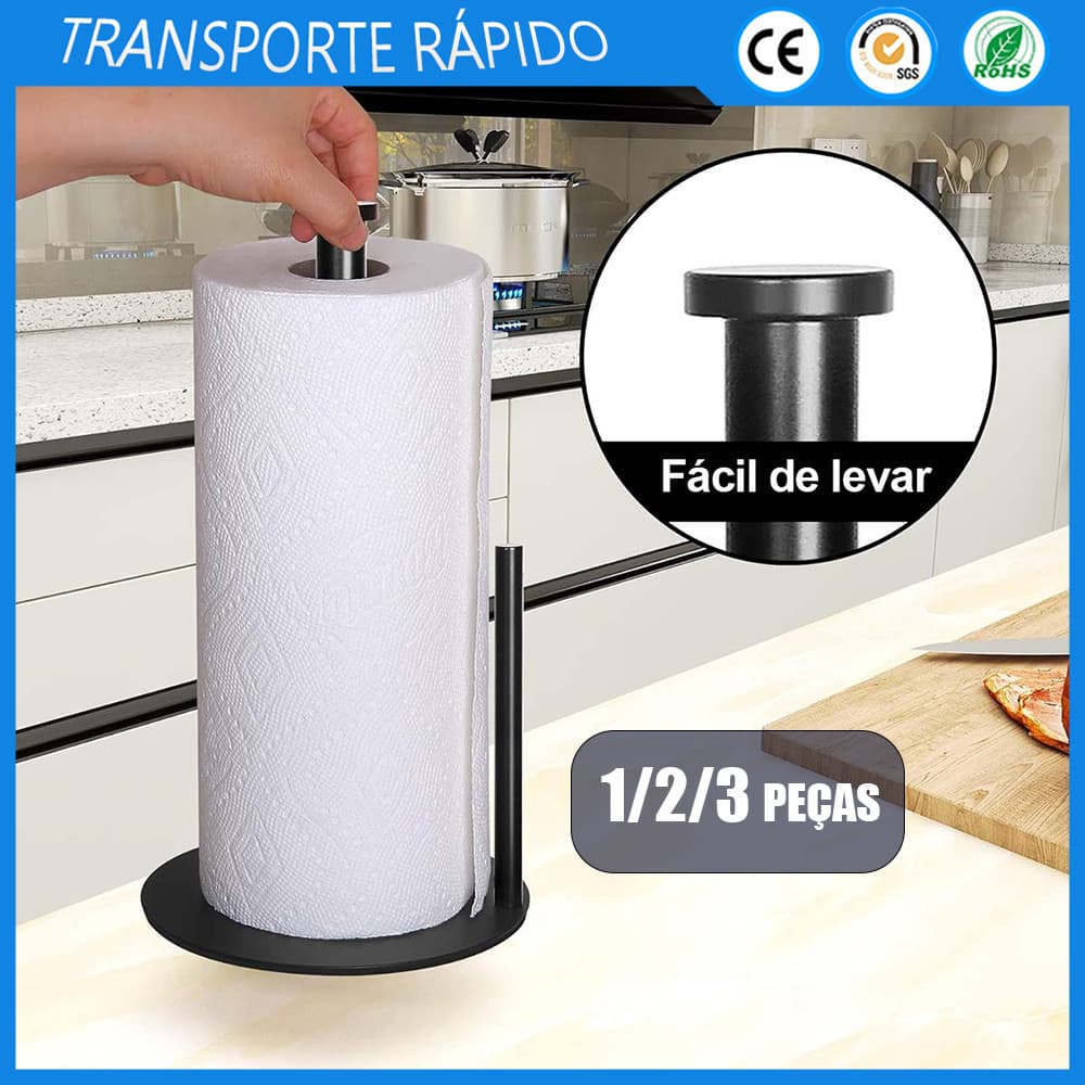 1/2/3 peças Preto Porta Papel Toalha Organizador Metal Luxo Suporte De Mesa,Porta-rolo de cozinha