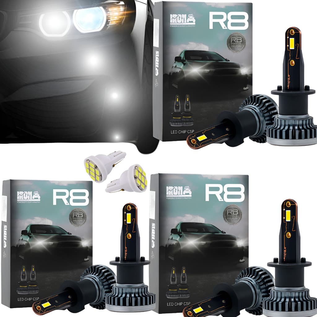 Kit 6 Lampadas Ultra Led Farol E Milha H7 H7 H11 T10 30000 L