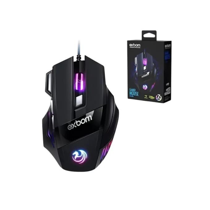 MOUSE GAMER 7D 3200 DPI C/ RGB 7 BOTÕES (MS-G260) EXBOM