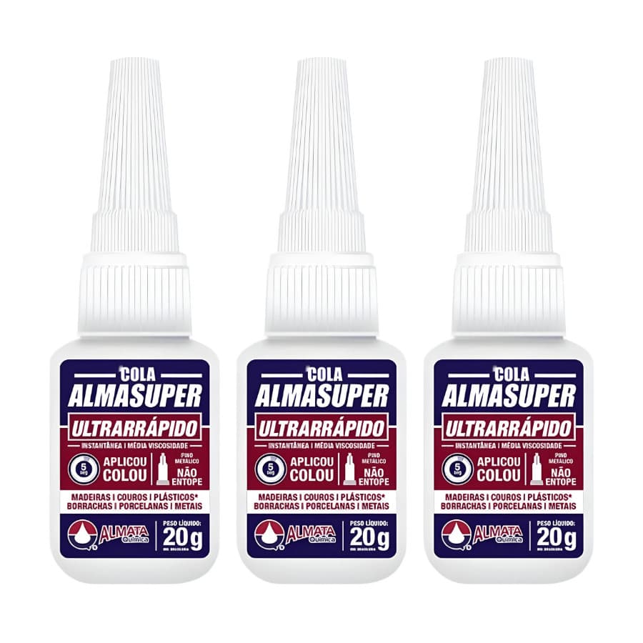 Kit 3 Cola Instantânea Almasuper Ultrarápido 20g