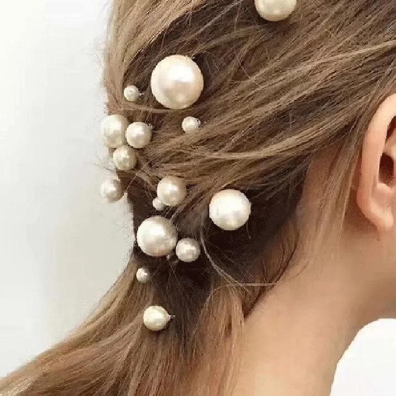 18 Pçs/Saco Moda Feminina Casamento Tiara Elegante Pérola Hairpin Noiva Em Forma De U Pente De Cabelo Frisado Clipe Aces