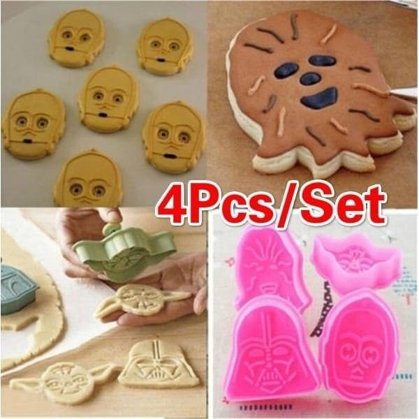 4 Pçs Conjunto Personagem Êmbolo Cortador Decoração Fondant Bolo Biscoito Molde Ferramenta
