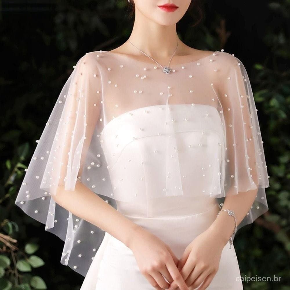 Vestido De Noiva Xale , Cobertura De Casamento De Renda Macia , Jaqueta De Festa Envolve Decoração Capa