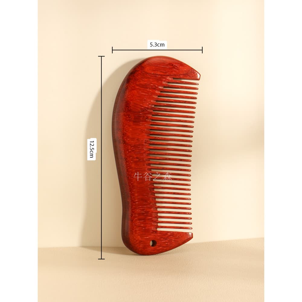 Pente de sândalo vermelho, presente de aniversário para mamãe, namorada, limpeza de dentes fechados, pente de massagem p