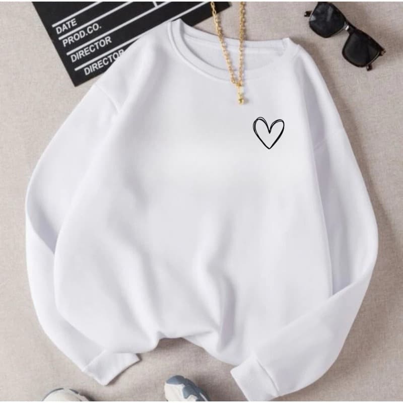 Moletom Gola Careca Lisa Flanelada Blusa de Frio Feminina e Masculia Unissex Moleton inverno