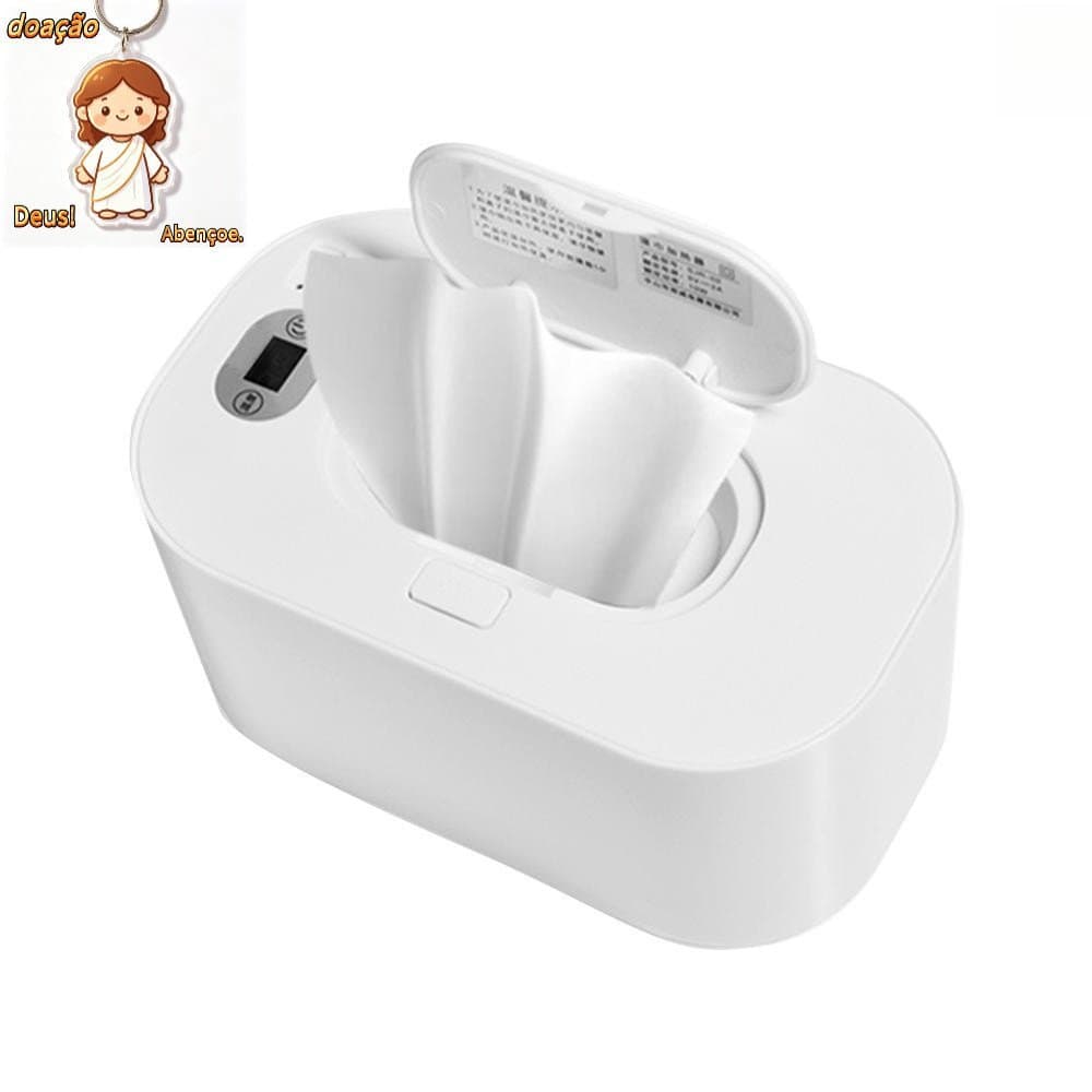 Aquecedor de Lenços Umedecidos para Bebês com Tela Eletrônica, Dispensador de Grande Capacidade, Alimentado por USB
