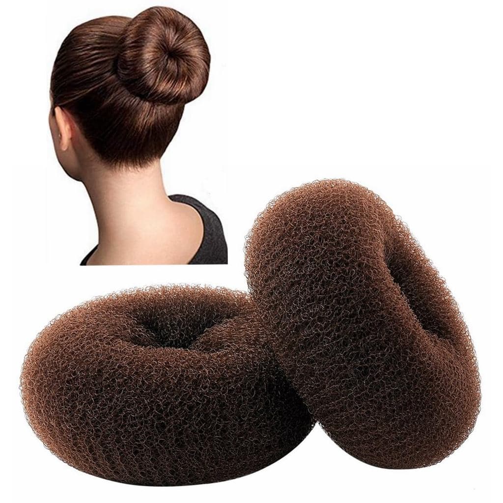 Conjunto de 2 peças para fazer coque de cabelo extra grande, estilo donut, modelador de coque feminino com agulha, model