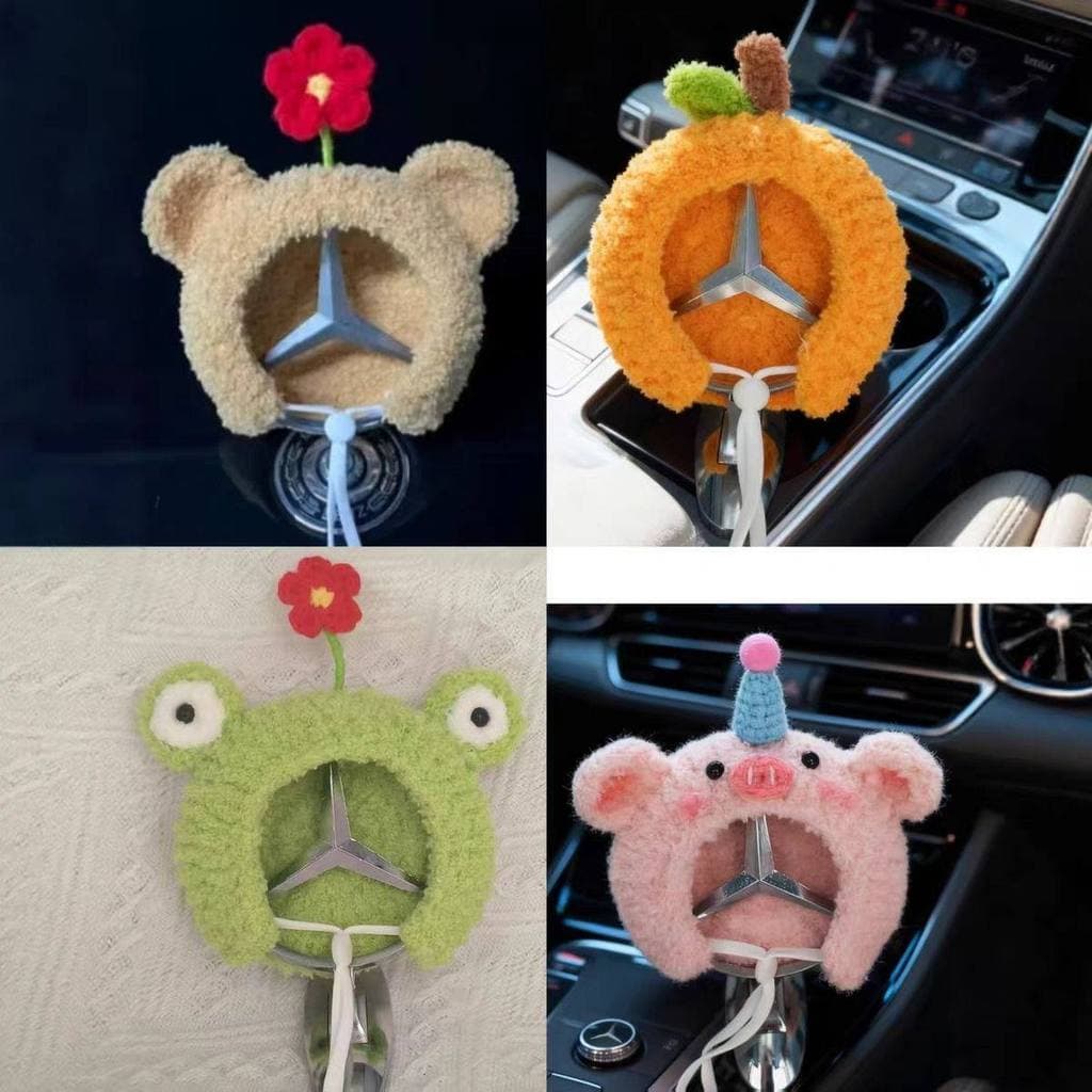 Mercedes-Benz Decoração Padrão de Carro Pequeno Chapéu Bonito Influenciador Decoração de Carro Presente Chapéu Tricotado