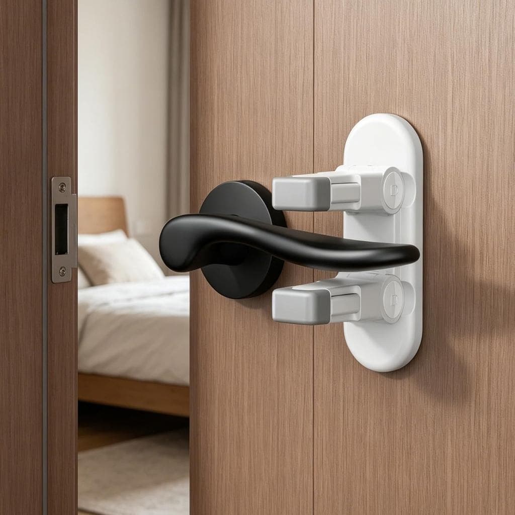 2 Fechaduras de Segurança para Portas com Alavanca de Encaixe para Bebês e Crianças, Fechadura de Porta para Crianças Se
