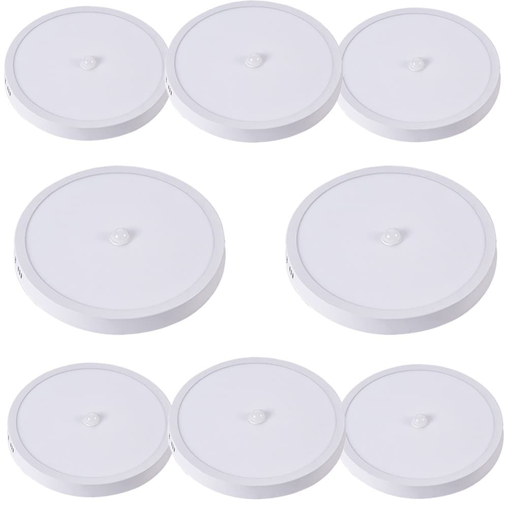 Kit 8 Painel de LED Sobrepor Avant com Sensor de Presença 24W Luz Branca Iluminação Geral