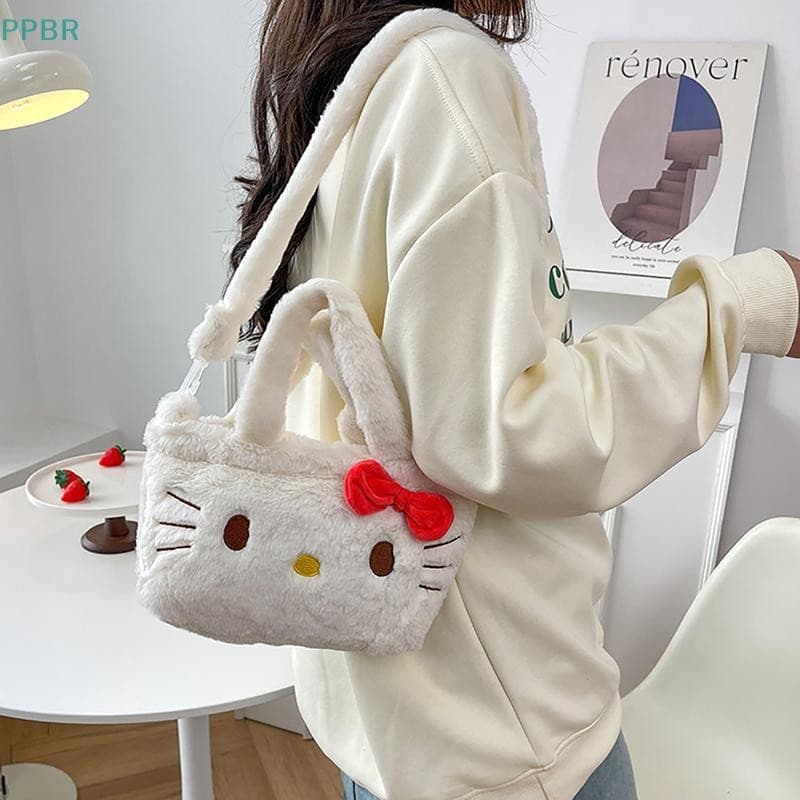 [PPBR] Bolsa De Ombro Sanrio Kuromi My Melody Crossbody Hello Kitty Mochila De Pelúcia Maquiagem Feminina Para Sacola De
