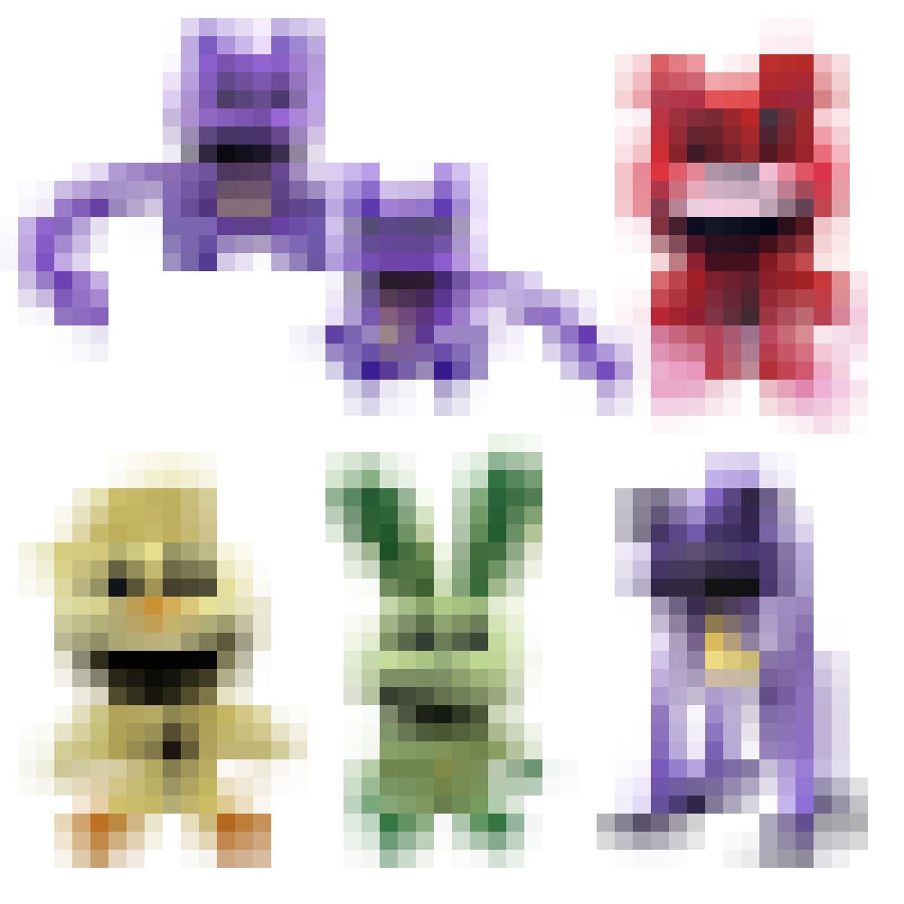 Novo modelo de brinquedos de pelúcia, bonecos e figuras da série de animais de terror: gato roxo e cachorro amarelo.