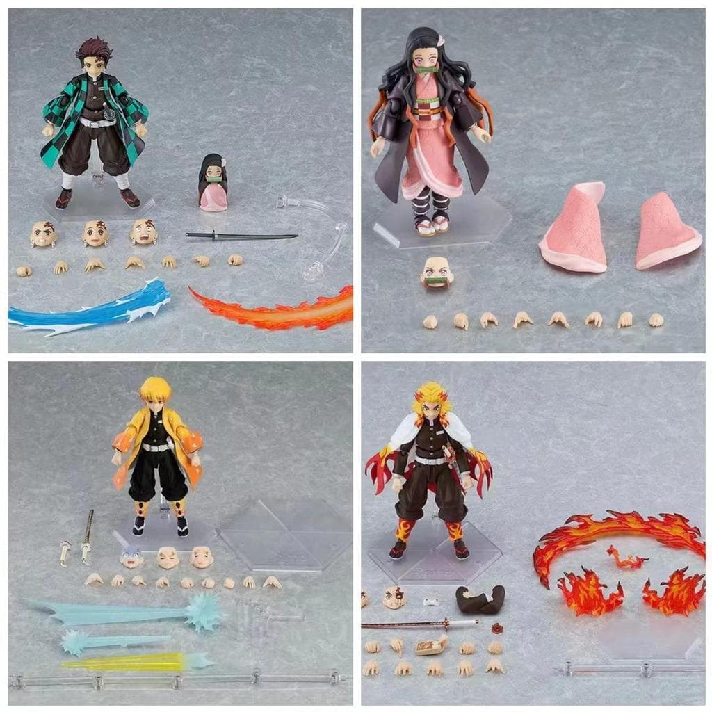 Figura de Ação Demon Slayer Nezuko Kamado Tanjiro Zenitsu Kamado Flame Pillar