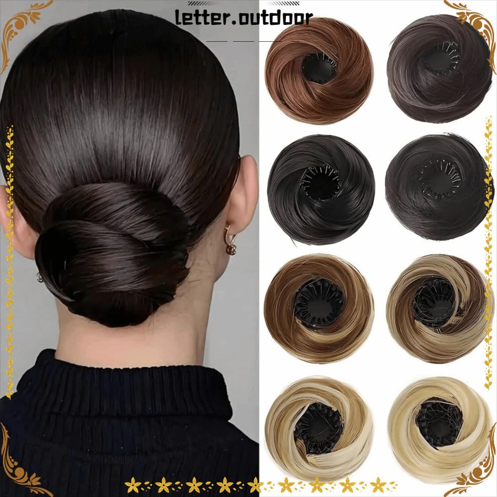 LO Extensões De Coque De Cabelo , Clipe Bagunçado Sintético Em Clipes Elásticos Circulares Forma De Ninho De Pássaro