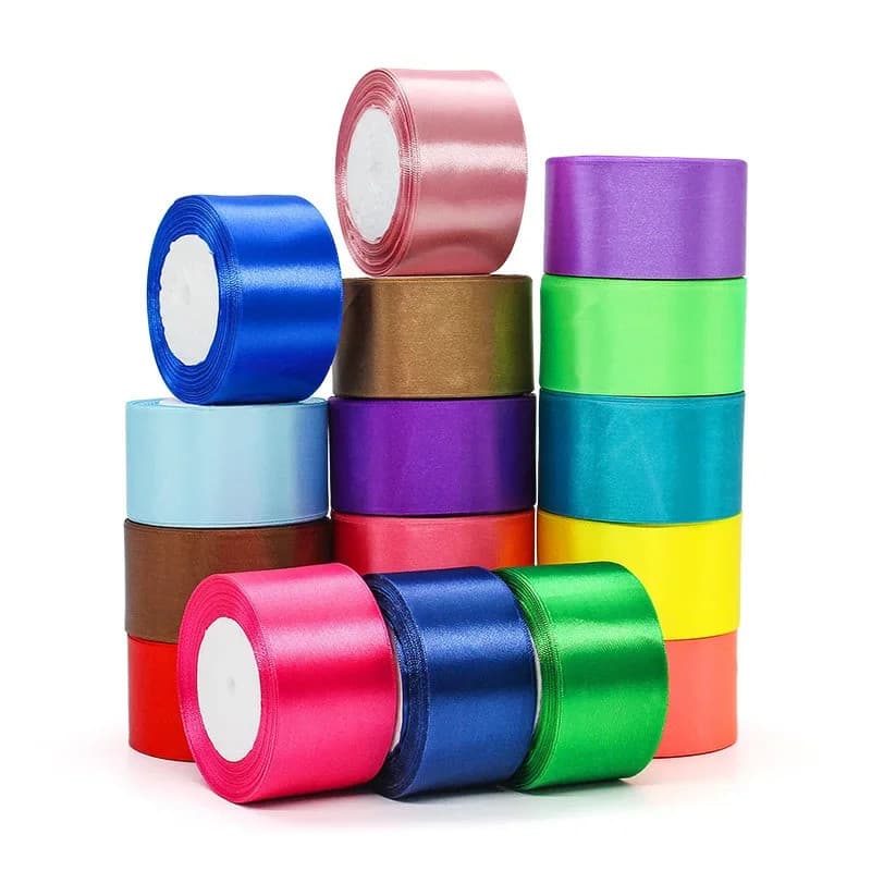 25Yards/Roll 6mm 10mm 15mm 20mm 25mm 40mm 50mm Silk Satin Ribbons for Crafts Bow Handmade Gift Wrap Party Wedding Decora