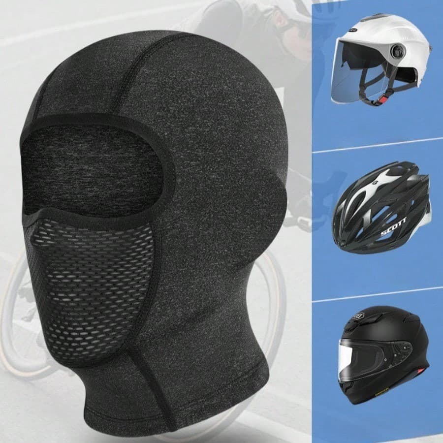 Forro De Capacete De Motocicleta De Verão , Balaclava De Seda Gelada De Secagem Rápida Com Furos Para Óculos , Máscara D