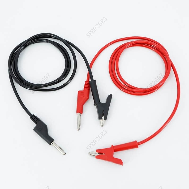 1M 15A Chumbo De Teste De Extremidade Dupla 4mm Plugue Banana Para Clipe De Jacaré Cabo Crocodilo Fio Vermelho Preto Mul