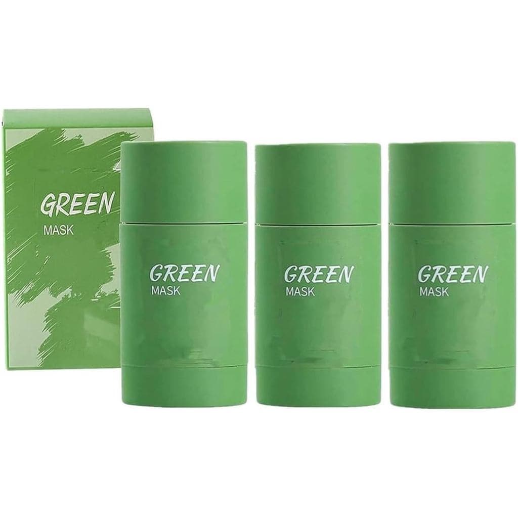 Máscara Facial de Argila em Bastão Bupposes com Chá Verde, Removedor de Cravos com Extrato Verde para o Rosto, Máscara F