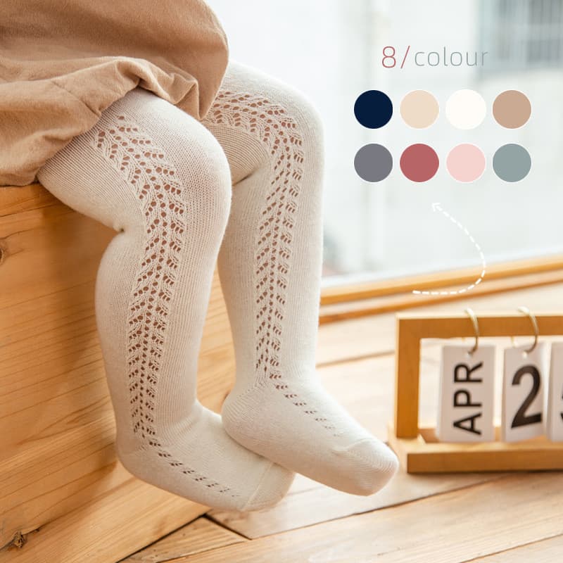 Ins versão coreana primavera outono bebê meia-calça estilo fino estilo ocidental malha oca meninas Leggings bebê meia-ca