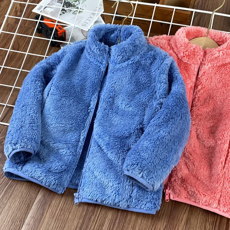 Crianças velo de pelúcia topo meninas jaqueta outono inverno novo engrossado meninos velo bebê Coral velo
