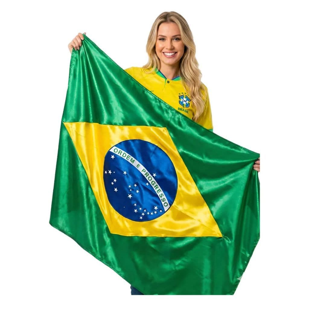 BANDEIRA DO BRASIL EM CETIM TECIDO 1mx1,50m
