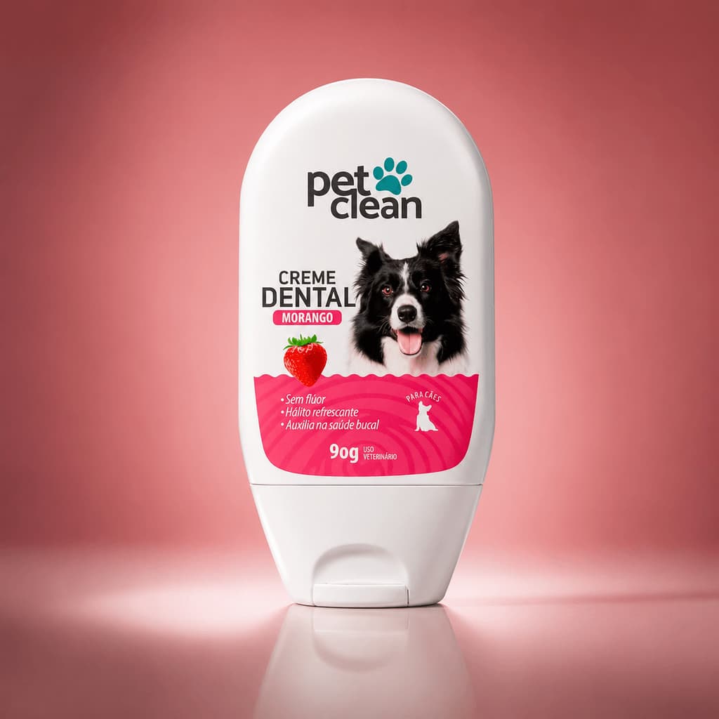 PASTA DE DENTE PARA CÃES E GATOS PET CLEAN GEL DENTAL MORANGO 90G