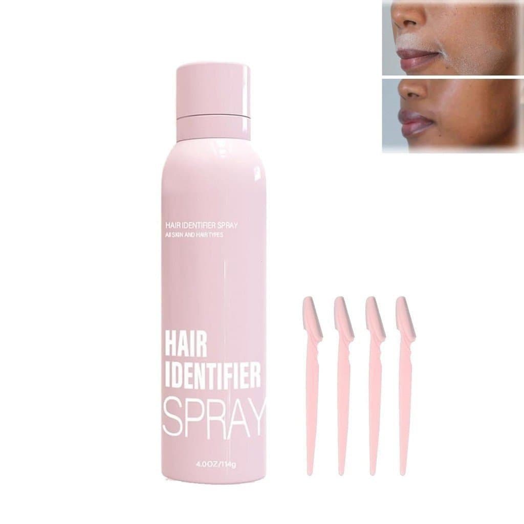 Spray de identificação de pelos para remoção de pelos faciais, kit de identificação de pelos e raspagem da pele, agente