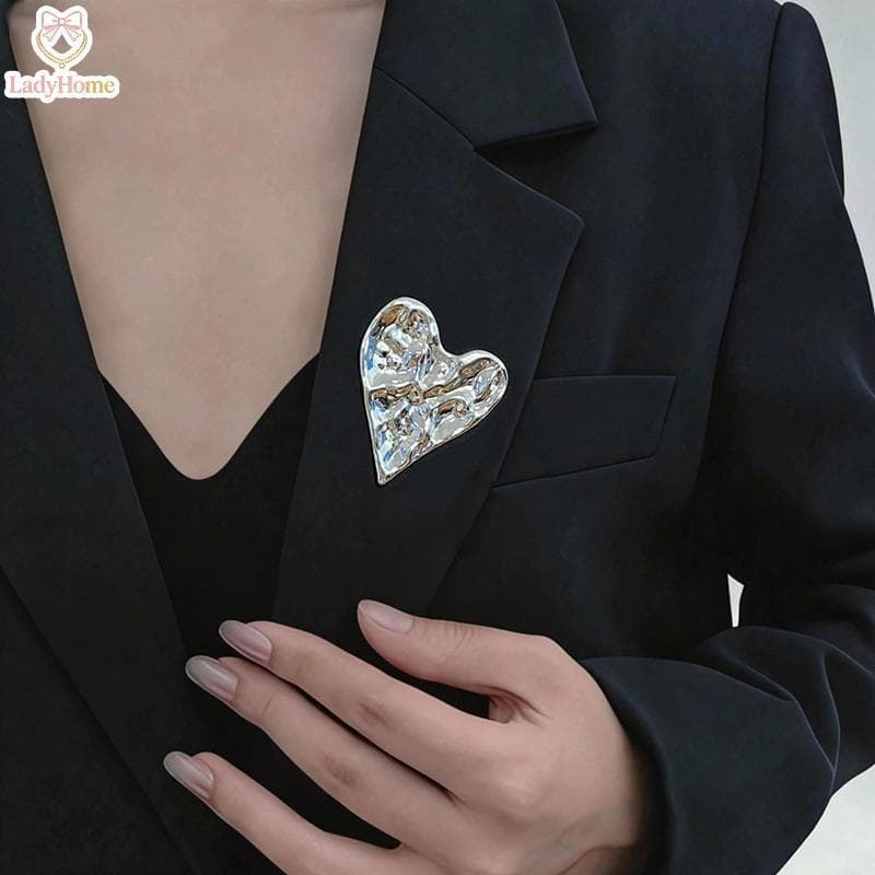 LADYH Ouro Prata Tom Minimalista Broche Irregular Dobrado Pino Jóias Femininas Para Todos Os Jogos E Vestido De Festa