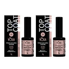 Kit Top Coat + GEL Base VÓLIA – Clear Frasco 9GR /Selante para Unhas - unidade
