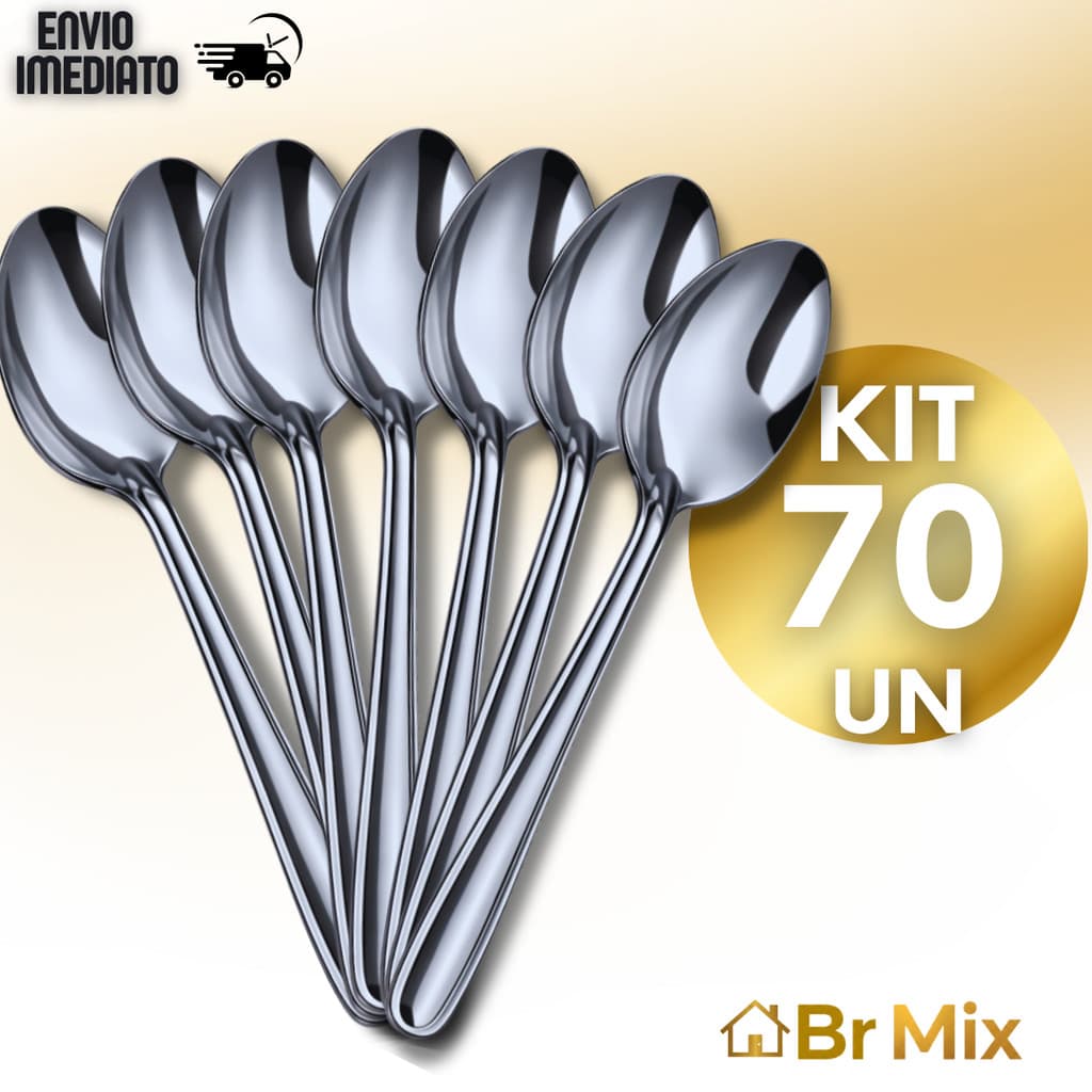 KIT Colheres Talheres Jogo Mesa Jantar Inoxidável Casa Restaurantes Cozinha Colher Talher