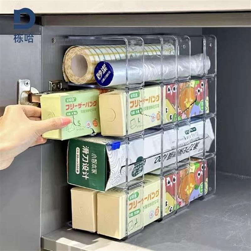 Armazenamento de cozinha ferramenta útil economia de espaço armário multifuncional prateleira em camadas armário plástic