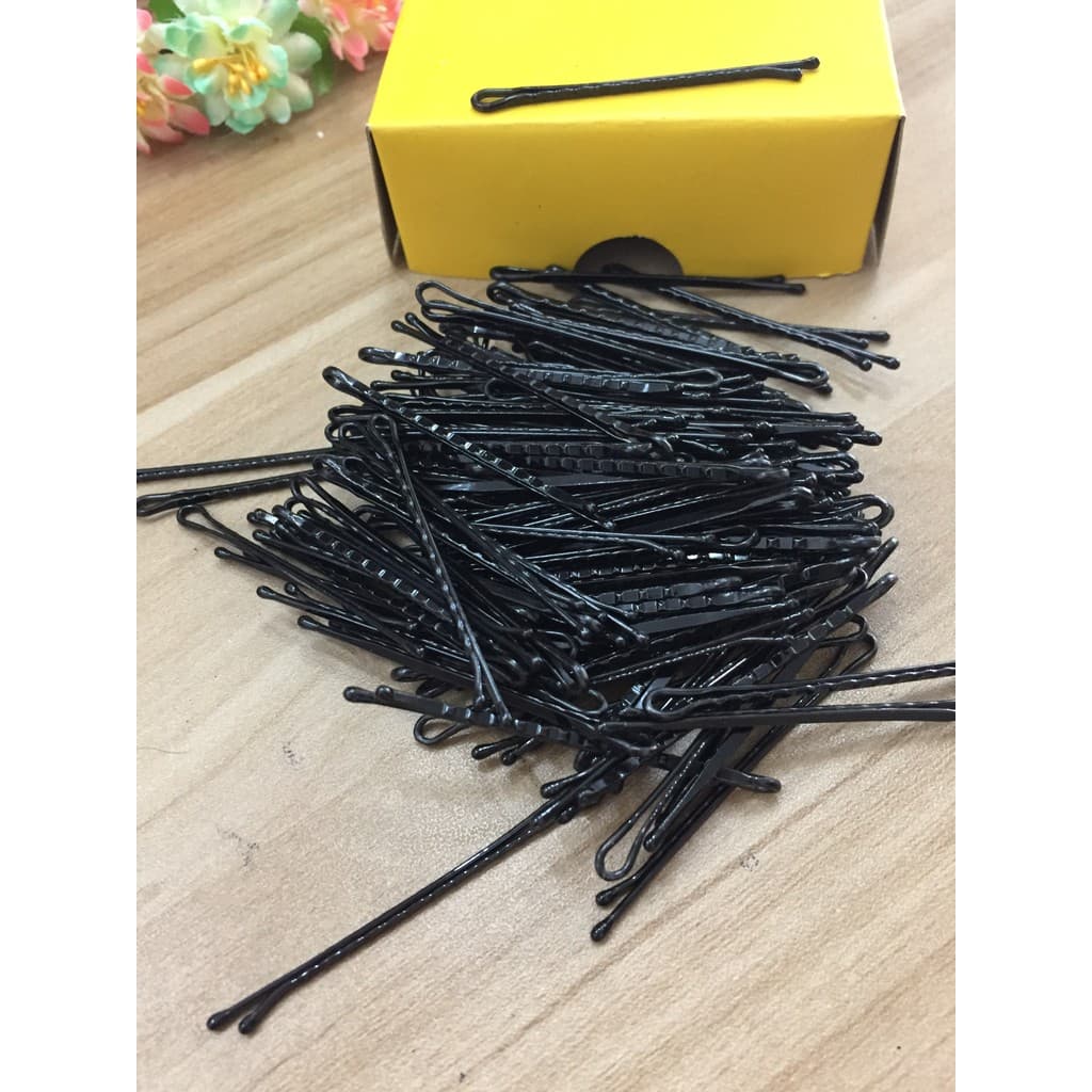 Clipe preto plano clipe de cabelo enrolado pequeno clipe preto franja fio de aço simples onda grampo de cabelo fixo esti