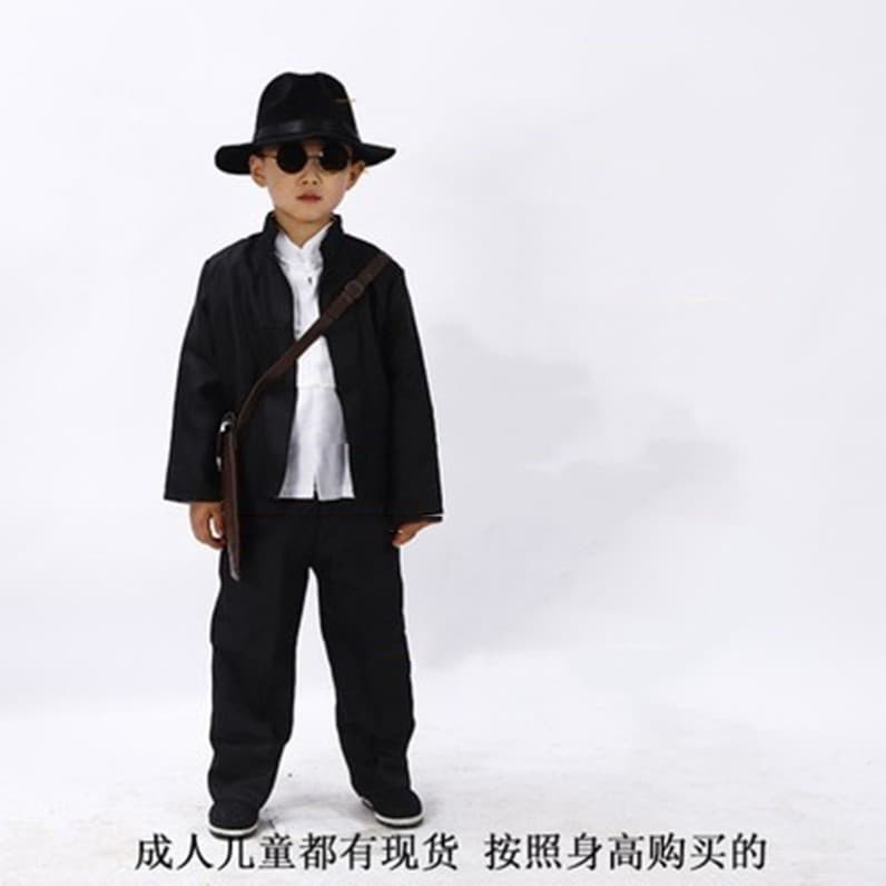 Dia de ano novo traje de estupro das crianças óculos de sol desempenho traje Traitor tradutor Gangster Anti-Battle livro