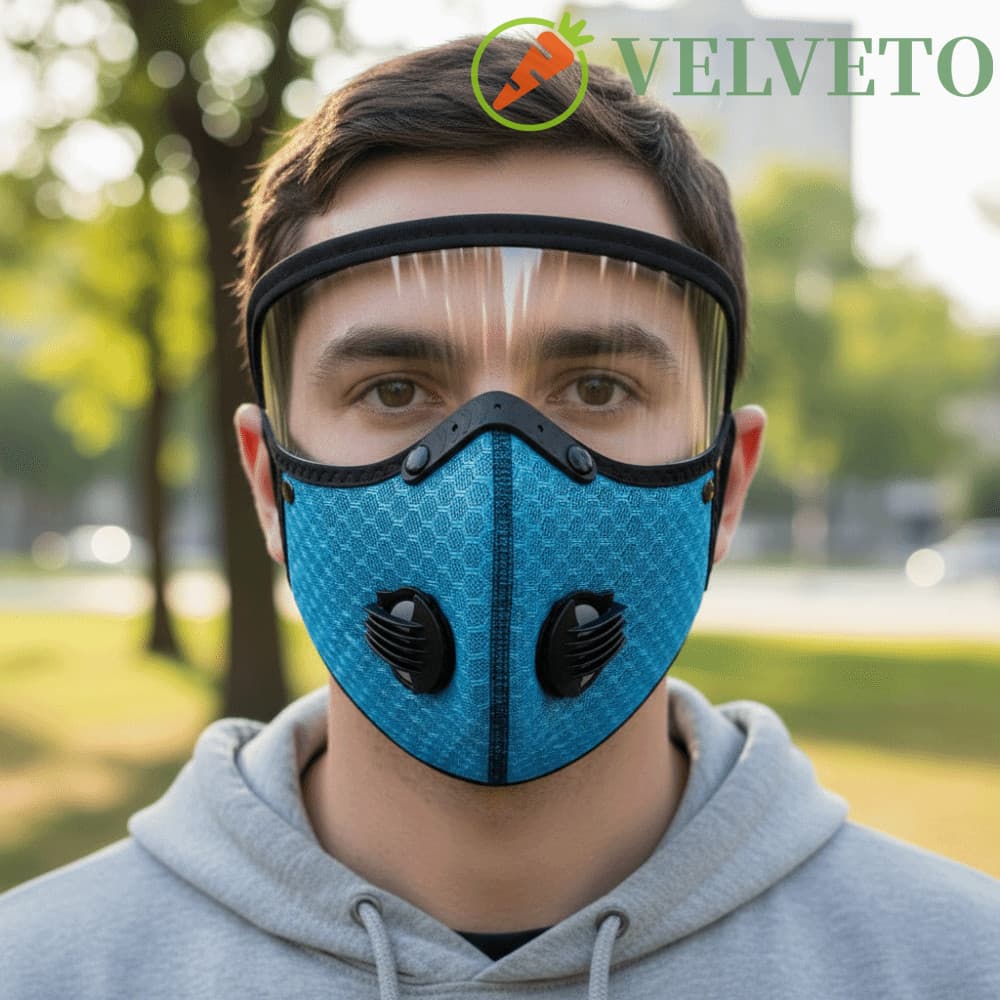 Máscara Protetora De Ciclismo ELVETO , Lente De Proteção Removível De Design Reutilizável Esportiva À Prova De Poeira