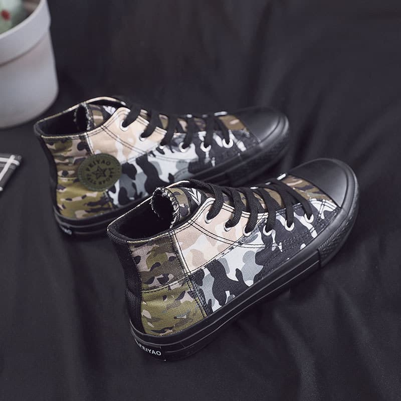 Ins sapatos de lona sapatos femininos 2026 primavera novo estilo versão coreana ulzznag All-Match tênis camuflagem sapat