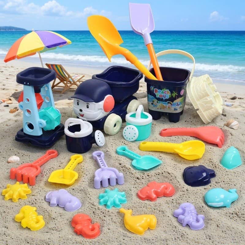 Crianças ampulheta conjunto de brinquedos de praia bebê jogando ferramenta de escavação de areia pá ancinho cássia conju