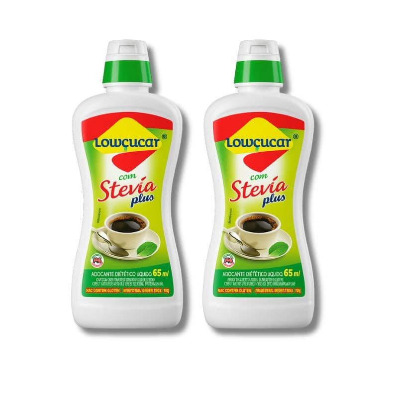 Kit 2 Adoçante Líquido C/ Stevia Frasco 65ml - Lowçucar Plus