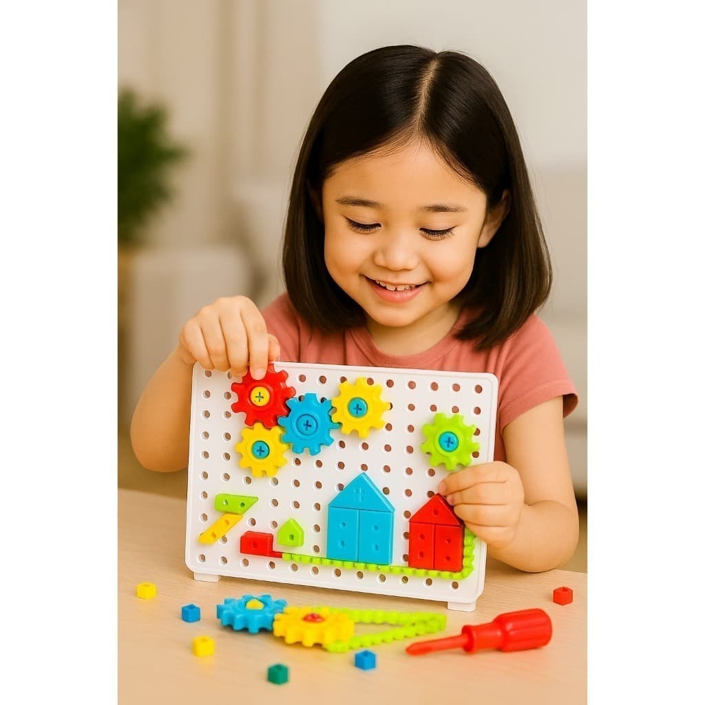 Kit Engrenagem Peças Brinquedo Infantil Quebra Cabeça Criatividades Crianças  Presente