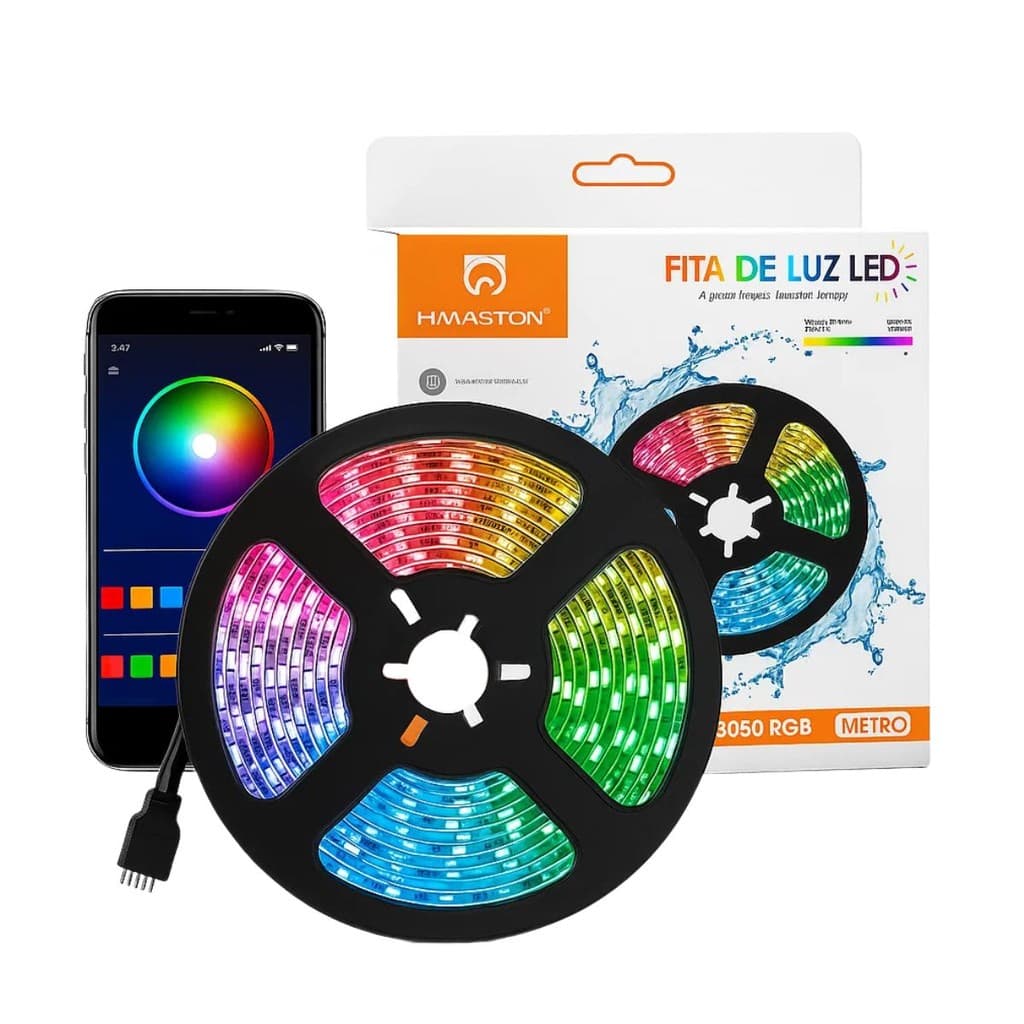 Fita de Luz LED RGB 5 Metros c/ Comandos Bluetooth HFT01 H'maston