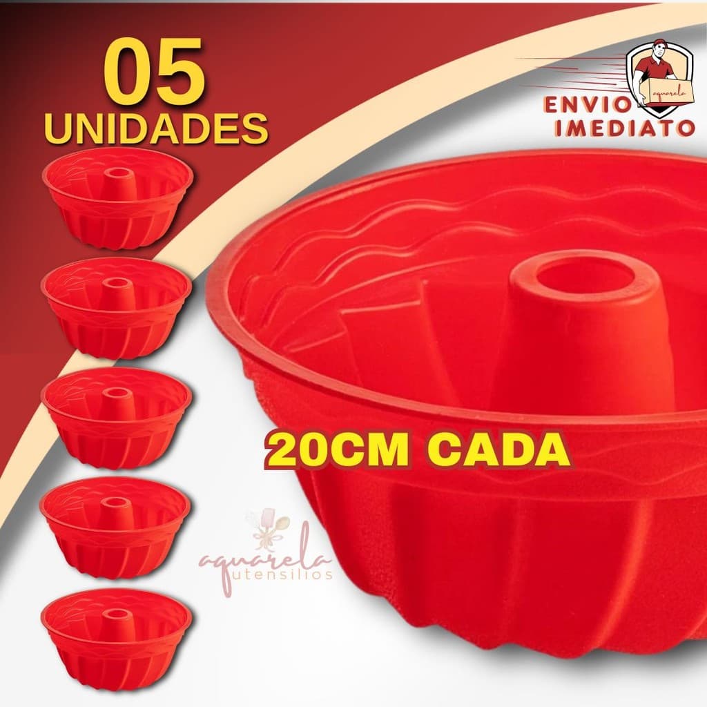 Kit Assadeira Formas de Silicone  Antiaderente 20cmx10cm Forma Para Assar Bolos Pães Pudim Confeitaria Criativa