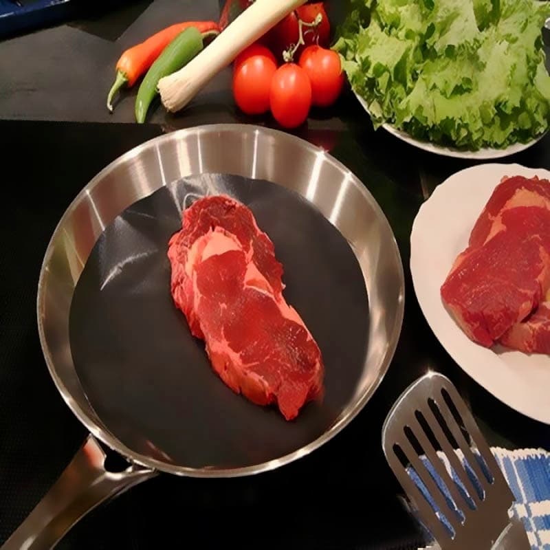 Forro Redondo Antiaderente Resistente Ao Calor , 2 Peças Para Frigideira 24CM De Qualidade Alimentar Esteira